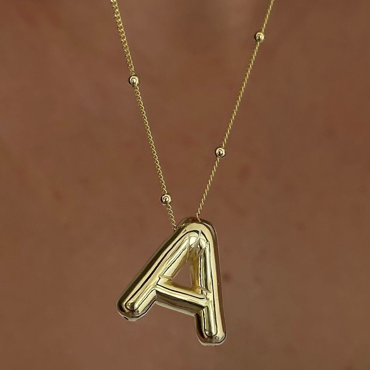BUBBLE INITIAL NECKLACE