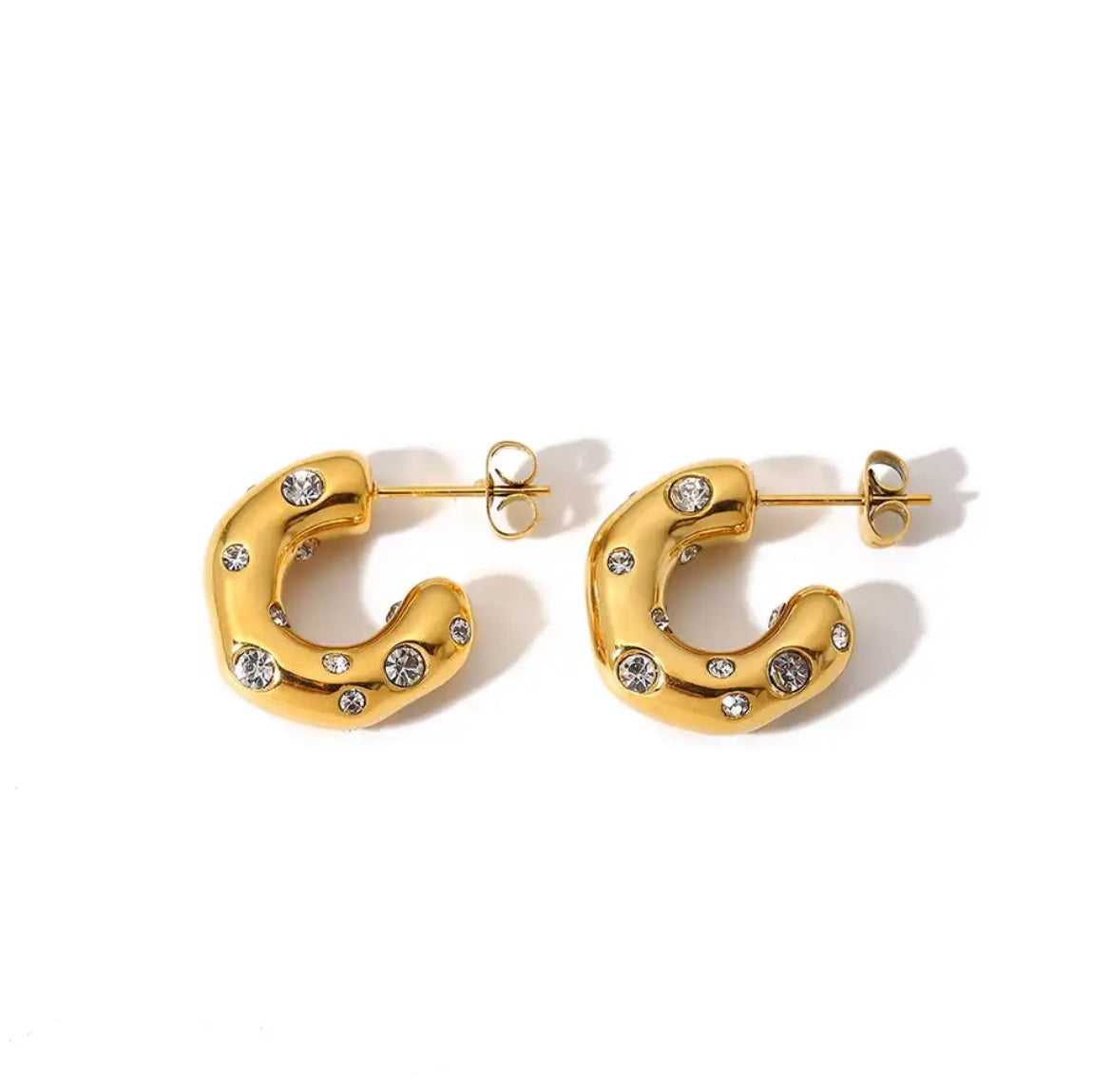 CHUNKY DIAMOND HOOPS