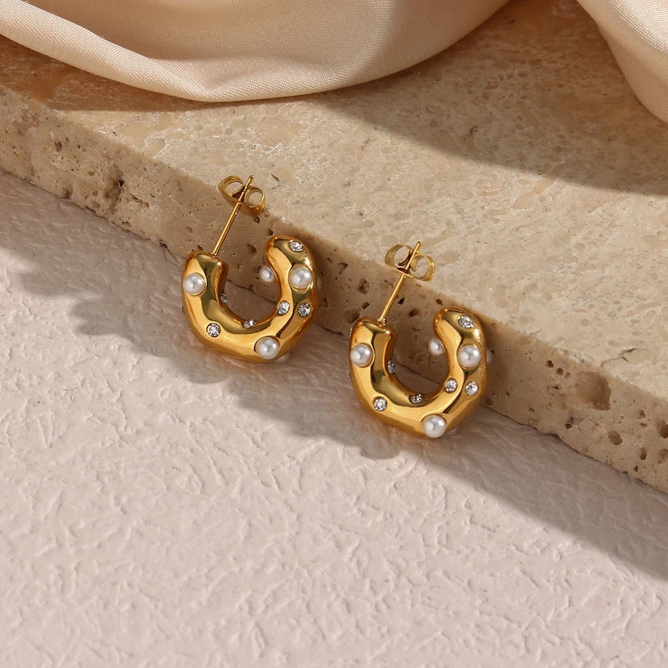 CHUNKY DIAMOND HOOPS